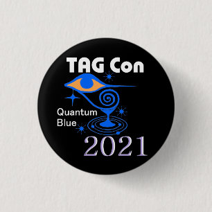Badge Rond 2,50 Cm TAG Con 2021 - Bleu quantique - NOIR - Bouton