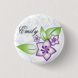 Badge Rond 2,50 Cm Talent assez pourpre de fleur
