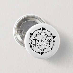 Badge Rond 2,50 Cm Tante Est 2025 Faire-part de grossesse Tante Amusa