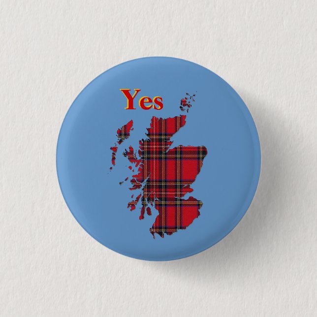 Badge Rond 2,50 Cm Tartan oui Ecosse Pinback de #indyref (Devant)