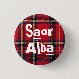 Badge Rond 2,50 Cm Tartan royal Saor Ecosse alba Pinback de Stewart