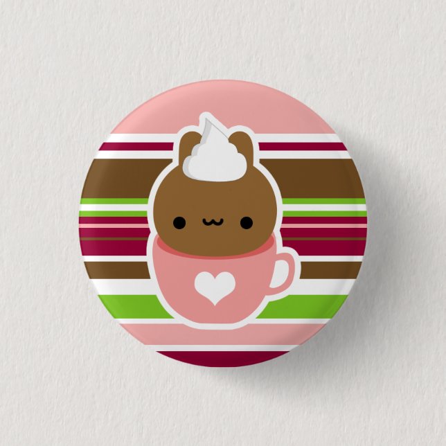 Badge Rond 2,50 Cm Tasse de bouton de lapin (Devant)