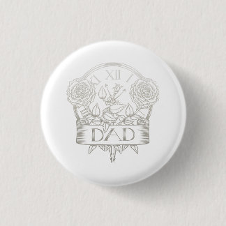 Badge Rond 2,50 Cm Tatouage de papa de style vintage