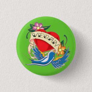 Badge Rond 2,50 Cm Tatouage végétalien