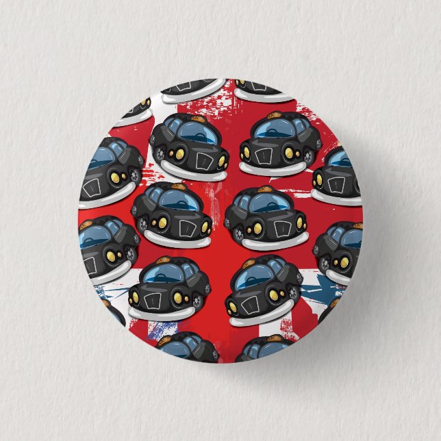 Badge Rond 2,50 Cm Taxi noir de Londres (Devant)