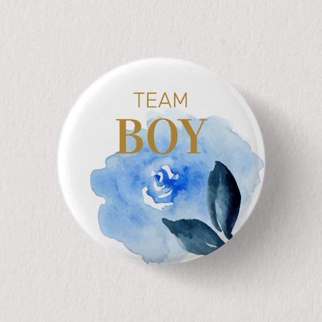 Badge Rond 2,50 Cm Team Blue révèle le baby shower (Devant)