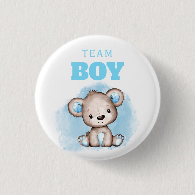 Badge Rond 2,50 Cm Team Boy Bear Gender Revela (Devant)