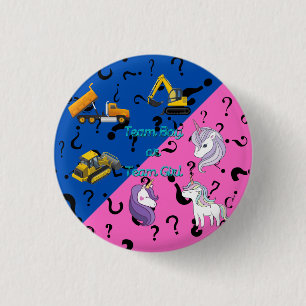 Badge Rond 2,50 Cm Team Boy vs Team Girl Équipement Lourd vs Unicorns