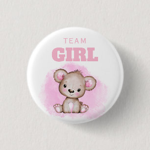 Badge Rond 2,50 Cm Team Girl Bear Genre Reveal