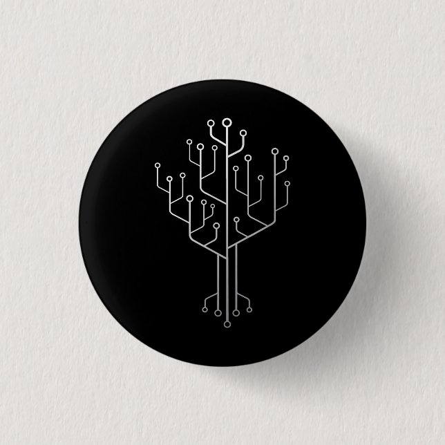 Badge Rond 2,50 Cm Technique du programmeur programmeur de l'arbre de (Devant)