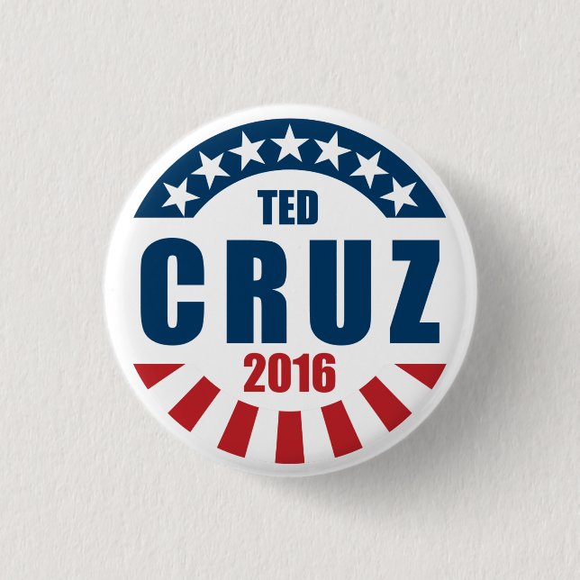 Badge Rond 2,50 Cm Ted Cruz pour le président 2016 (Devant)