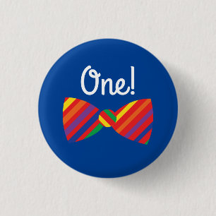 Badge Rond 2,50 Cm Teddy Bear Rainbow Cute 1ère fête anniversaire