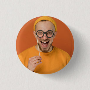 Badge Rond 2,50 Cm Téléchargement de votre photo drôle de selfie