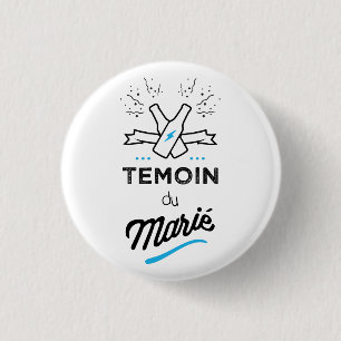 Badge Rond 2,50 Cm Témoin du marié