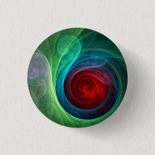 Badge Rond 2,50 Cm Tempête rouge Floral Art moderne Abstrait Motif co