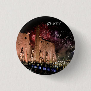 Badge Rond 2,50 Cm Temples de Louxor Karnak Voyage Histoire de l'Égyp