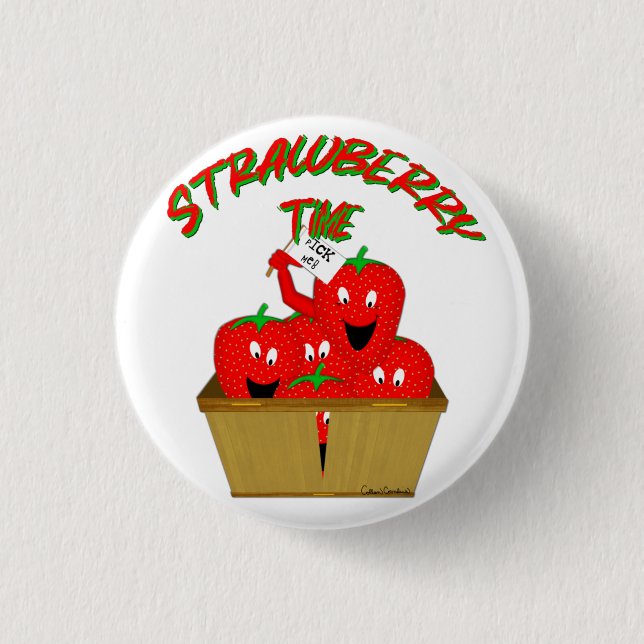 Badge Rond 2,50 Cm Temps de la fraise ! (Devant)