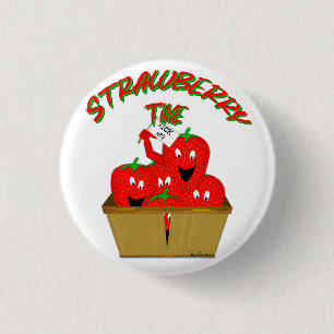Badge Rond 2,50 Cm Temps de la fraise !