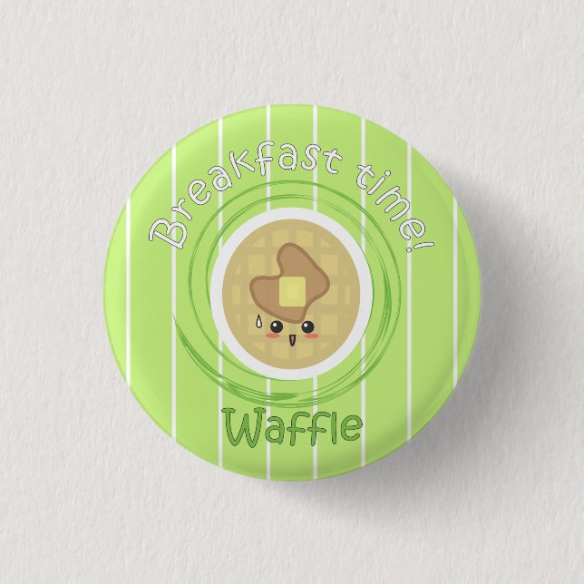 Badge Rond 2,50 Cm Temps de petit déjeuner - gaufre (Devant)