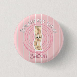 Badge Rond 2,50 Cm Temps de petit déjeuner - lard