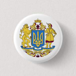 Badge Rond 2,50 Cm Tenez-Vous Avec L'Ukraine   Bouton Armoiries
