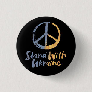 Badge Rond 2,50 Cm Tenir avec l'Ukraine - Symbole de PAIX Signe de Li
