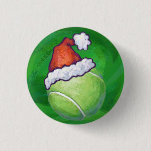 Badge Rond 2,50 Cm Tennis Ball Christmas Green