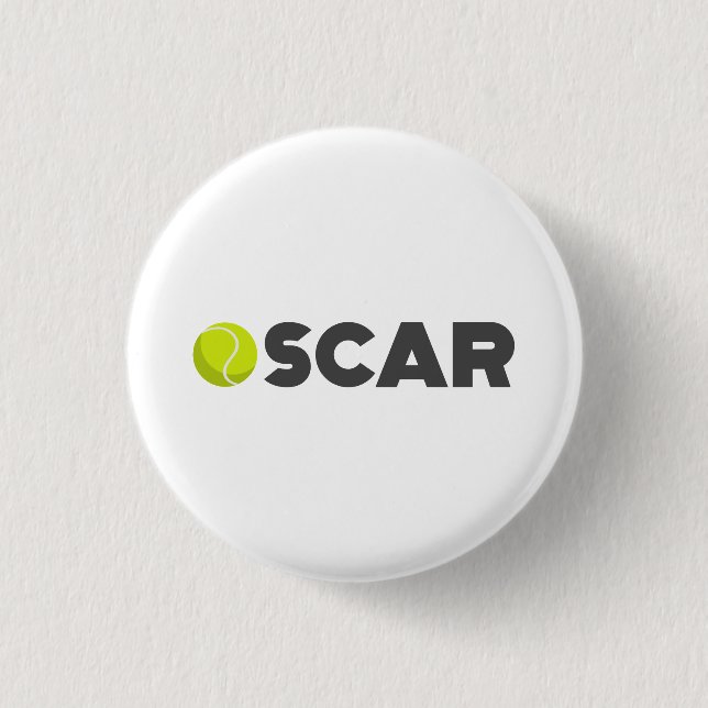 Badge Rond 2,50 Cm Tennis d'Oscar (Devant)