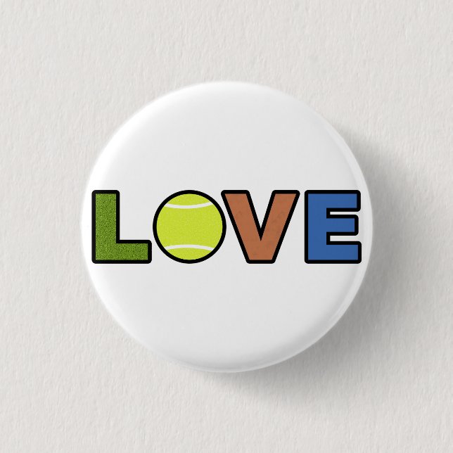 Badge Rond 2,50 Cm Tennis Love Round Button (Devant)