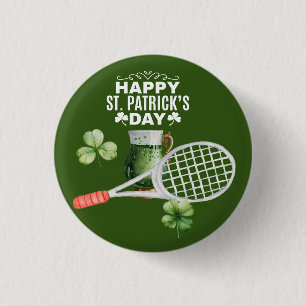 Badge Rond 2,50 Cm Tennis St. Patrick's day pour joueur de tennis