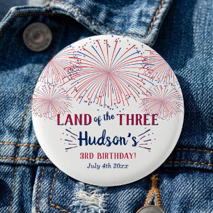 Badge Rond 2,50 Cm Terre des Trois ! Fête du 4 juillet, 3e anniversai