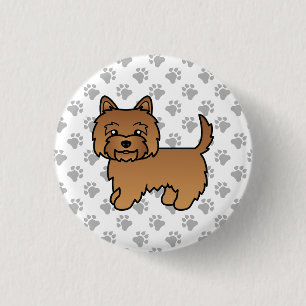Badge Rond 2,50 Cm Térrier Cairn Rouge Illustration Mignonne Pattes