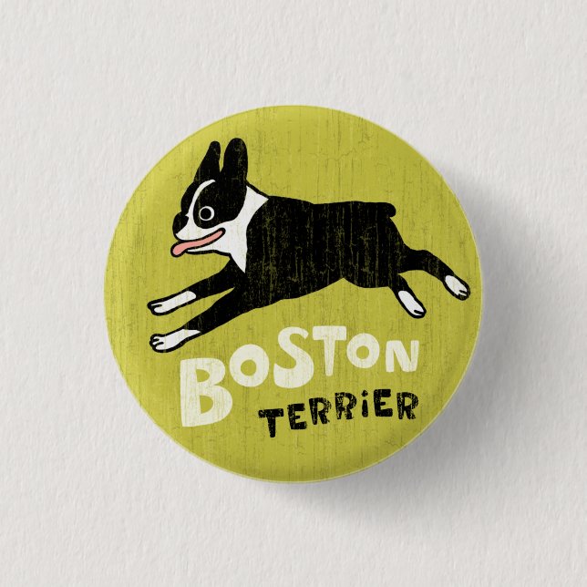 Badge Rond 2,50 Cm Terrier de Boston (Devant)
