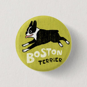 Badge Rond 2,50 Cm Terrier de Boston