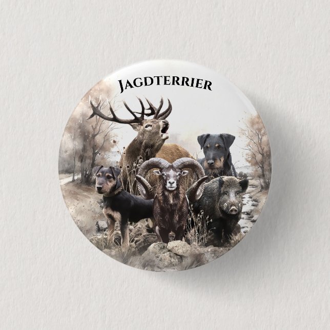 Badge Rond 2,50 Cm Terriers allemands de chasse (Devant)