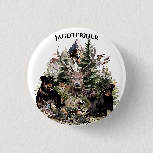 Badge Rond 2,50 Cm Terriers allemands de chasse (Devant)
