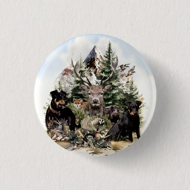 Badge Rond 2,50 Cm Terriers allemands de chasse (Devant)