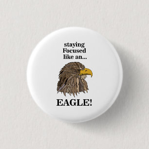 Badge Rond 2,50 Cm Tête d'Aigle Royal