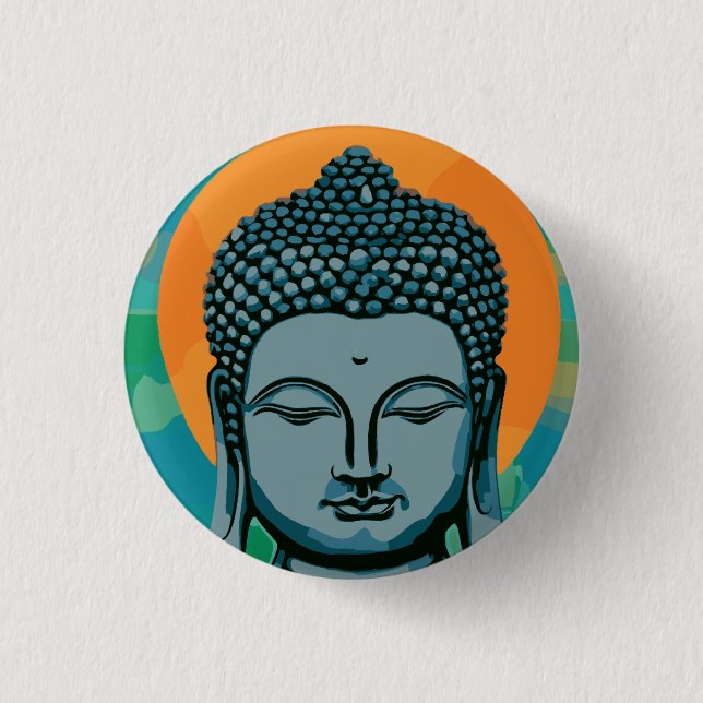 Badge Rond 2,50 Cm Tête de bouddha zen (Devant)