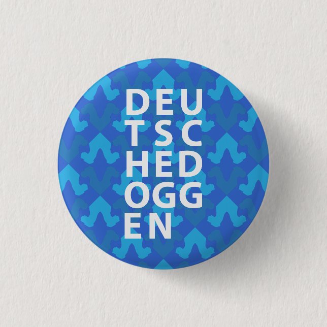 Badge Rond 2,50 Cm Tête de Dogue Modèle Bleu (Devant)