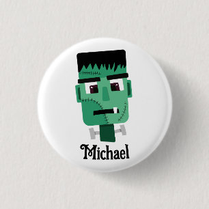 Badge Rond 2,50 Cm Tête de monstre de Frankenstein