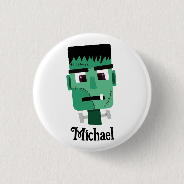 Badge Rond 2,50 Cm Tête de monstre de Frankenstein (Devant)