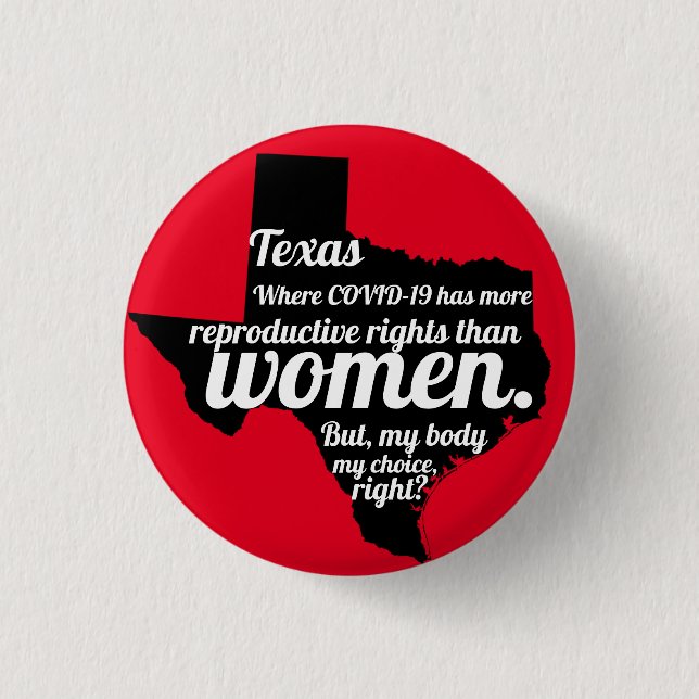 Badge Rond 2,50 Cm Texas Feminist Virus Personnalisé (Devant)