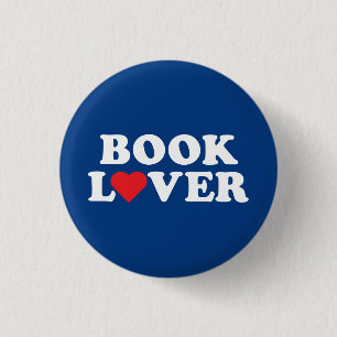 Badge Rond 2,50 Cm Texte blanc d'amoureux des livres avec l'icône