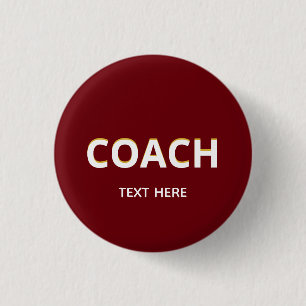 Badge Rond 2,50 Cm Texte de l'entraîneur sur marron