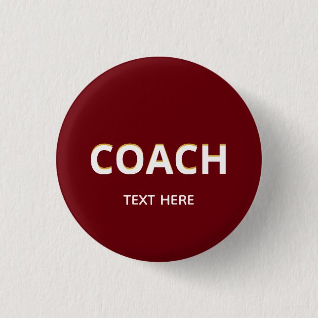 Badge Rond 2,50 Cm Texte de l'entraîneur sur marron (Devant)