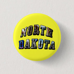 Badge Rond 2,50 Cm Texte de l'image du Dakota du Nord