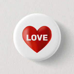 Badge Rond 2,50 Cm Texte et cœur d'amour moderne
