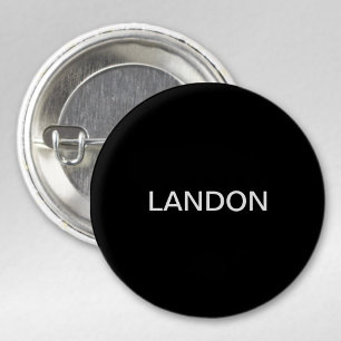 Badge Rond 2,50 Cm Texte modifiable moderne   Noir et blanc