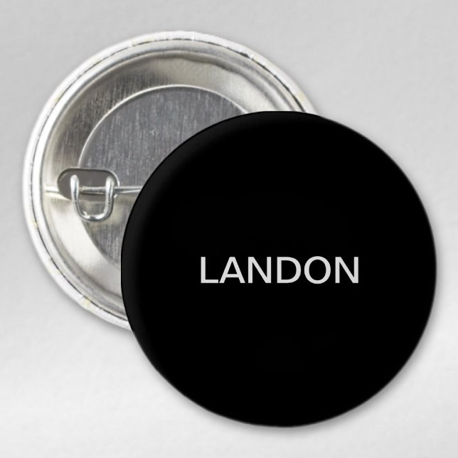 Badge Rond 2,50 Cm Texte modifiable moderne | Noir et blanc (Créateur téléchargé)